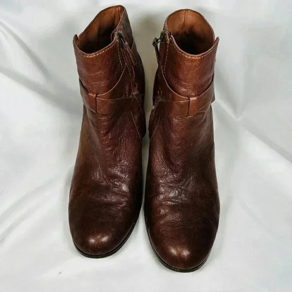 Cole Haan Grand OS Size 11B Boots Brown Leather Block Heel Buckle - Picture 2 of 12